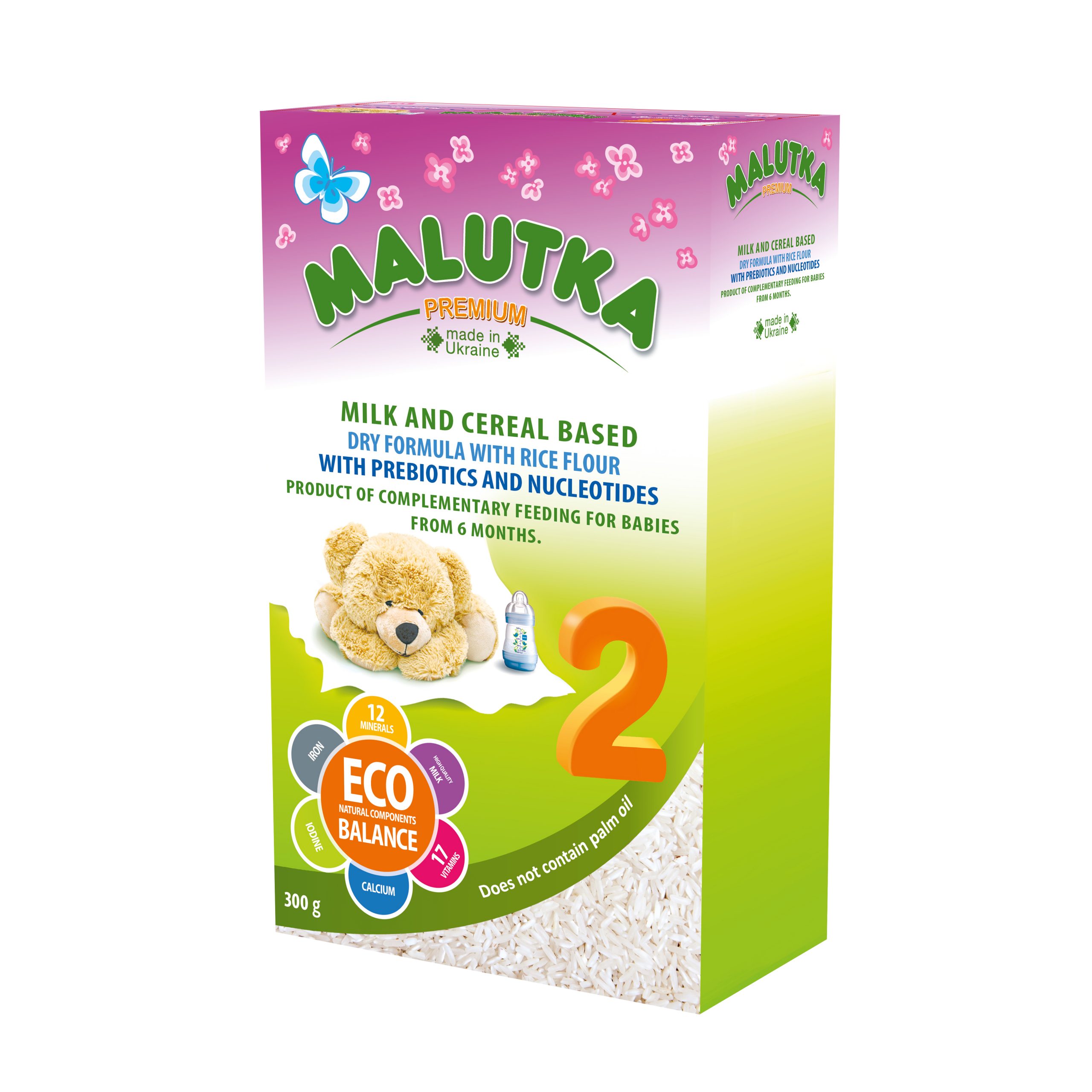 Milk and cereal based infant formula «Malutka Premium» Rice