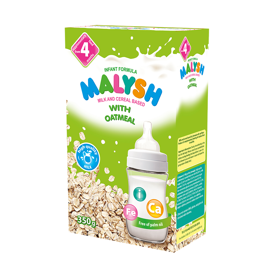 Milk and cereal based infant formula with oat flour