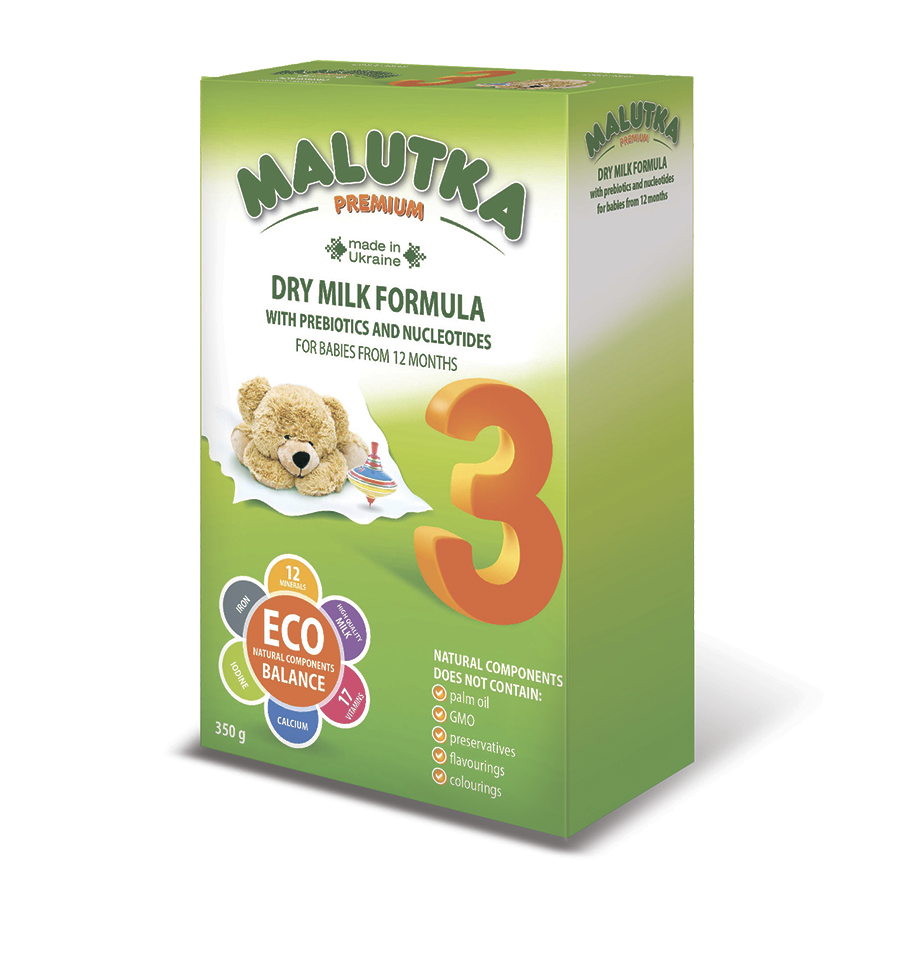 Infant milk formula with prebiotics and nucleotides for babies from from 12 months «Malutka premium 3»