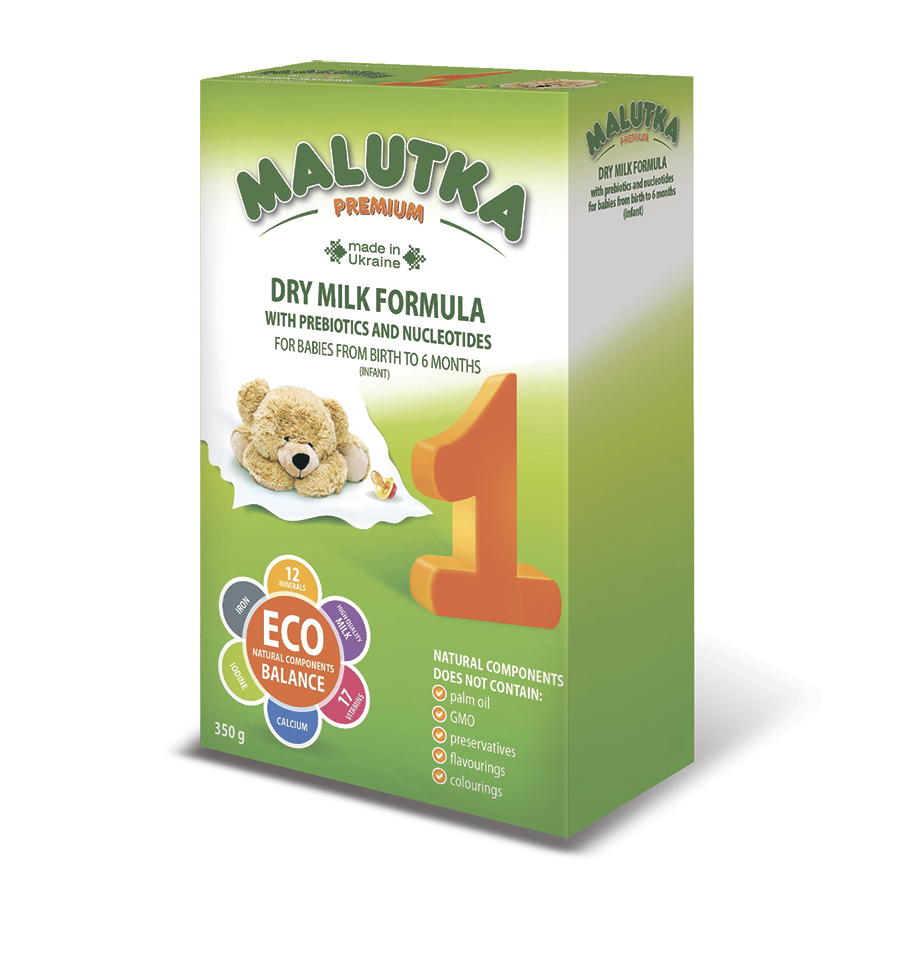 Infant milk formula with prebiotics and nucleotides for babies from birth to 6 months( primary) «Malutka premium  1»